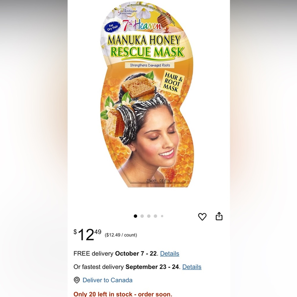 7th Heaven Manuka Honey Rescue Mask - SET OF 5